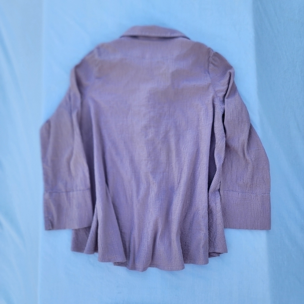 MARLA WYNNE Shirt Size xl Pink Crinkle Stretch Long Sleeve Tunic - Picture 10 of 10